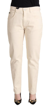 Dolce & Gabbana White Cotton Skinny Denim Women Jeans Pants - IT42|M - Jeans