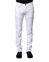 Dolce & Gabbana White Cotton Skinny Men Denim Jeans - IT44 | XS - Jeans