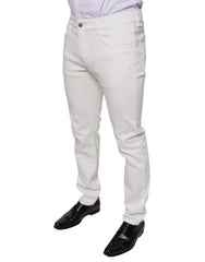 Dolce & Gabbana White Cotton Skinny Slim Men Denim Jeans - IT48 | M - Jeans