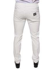 Dolce & Gabbana White Cotton Skinny Slim Men Denim Jeans - IT48 | M - Jeans