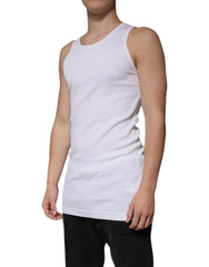 Dolce & Gabbana White Cotton Sleeveless Round Neck Tank T-shirt - IT52 | XL - Tank Tops