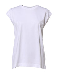 Dolce & Gabbana White Cotton Sleeveless Women Tank T-shirt - IT38 | XS - Tank Tops