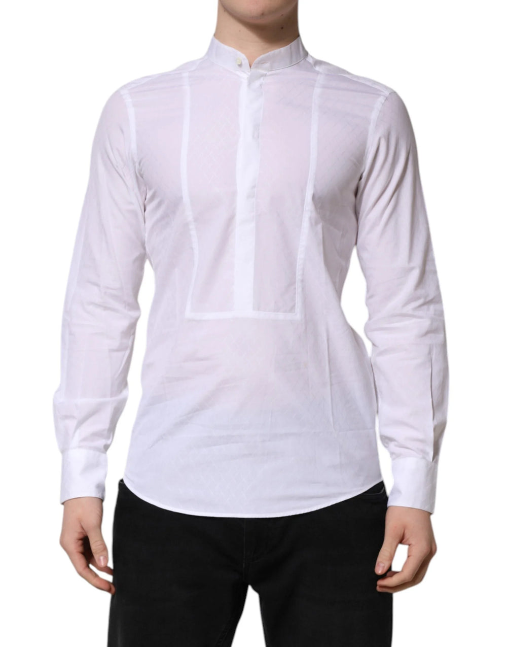 Dolce & Gabbana White Cotton Slim Long Sleeves Formal Shirt - IT38 | XS - Shirts