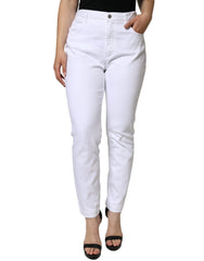 Dolce & Gabbana White Cotton Stretch AUDREY Skinny Jeans - IT48|XXL - Jeans