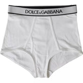 Dolce & Gabbana White Cotton Stretch Branded Logo Underwear - IT2 | S - Briefs
