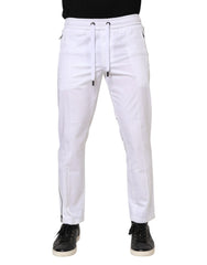 Dolce & Gabbana White Cotton Stretch Logo Men Jogger Pants - IT46 | S - Joggers