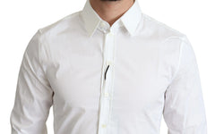 Dolce & Gabbana White Cotton Stretch Men Formal SICILIA Shirt - IT38 | XS - Shirts