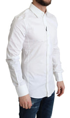 Dolce & Gabbana White Cotton Stretch Men Formal SICILIA Shirt - IT38 | XS - Shirts
