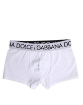 Dolce & Gabbana White Cotton Stretch Regular Boxer Underwear - IT4 | S - Boxer Briefs