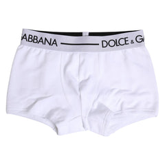 Dolce & Gabbana White Cotton Stretch Regular Boxer Underwear - IT4 | S - Boxer Briefs