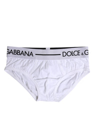 Dolce & Gabbana White Cotton Stretch Regular Brief Underwear - IT4 | S - Briefs