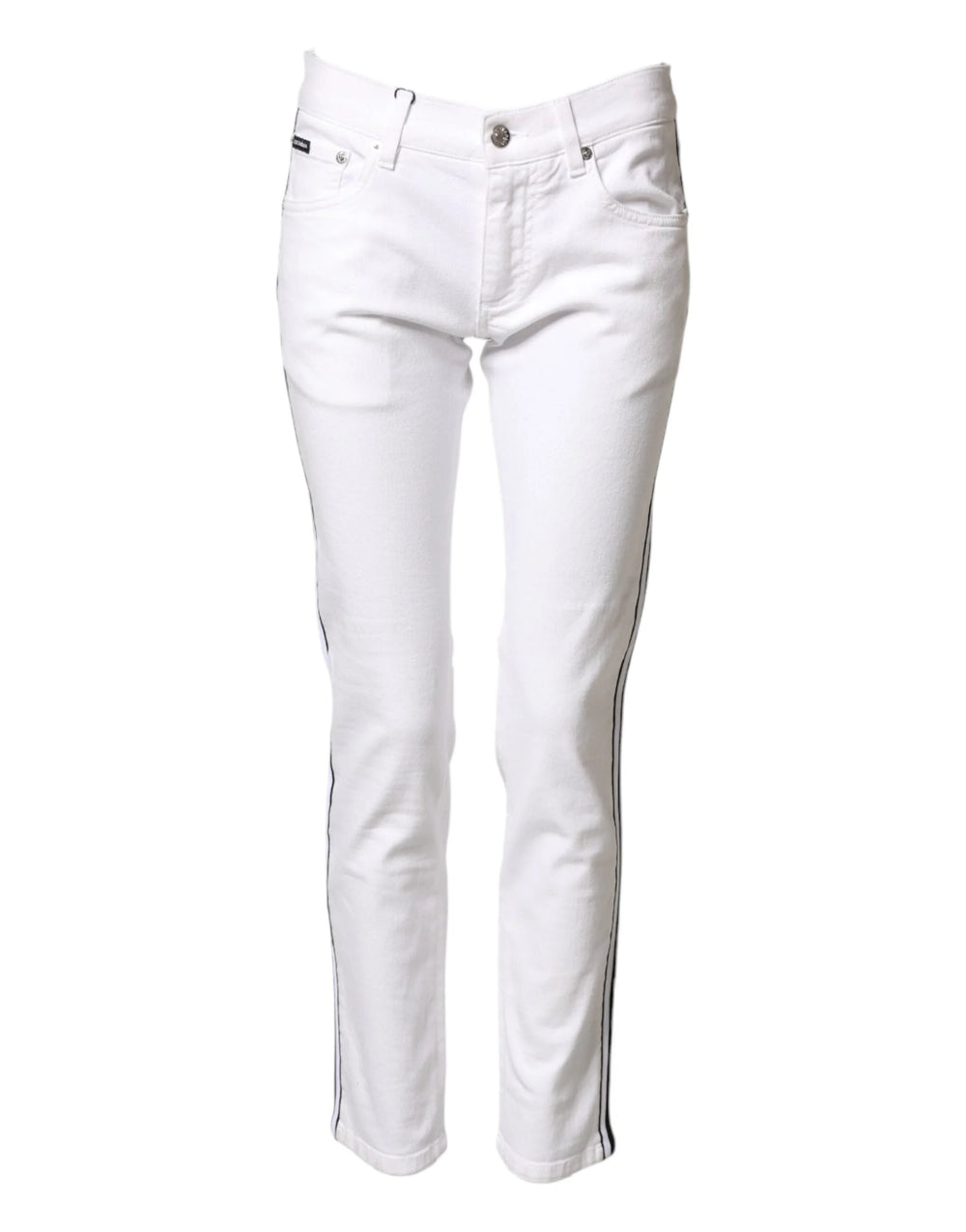 Dolce & Gabbana White Cotton Stretch Skinny Men Denim Jeans - IT44 | XS