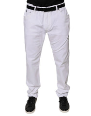 Dolce & Gabbana White Cotton Stretch Skinny Men Denim Jeans - IT44 | XS - Jeans