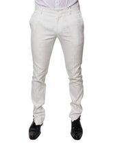 Dolce & Gabbana White Cotton Tapered Formal Dress Pants - IT48 | M - Trousers