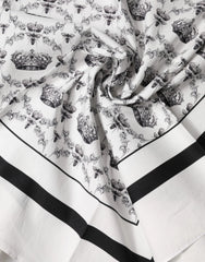 Dolce & Gabbana White Crown Cotton Men Square Foulard Scarf