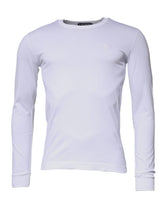 Dolce & Gabbana White Crown Crew Neck Cotton Pullover Sweater - IT44 | XS - Sweaters