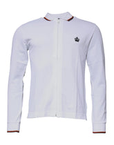 Dolce & Gabbana White Crown Men Full Zip Sweatshirt Sweater - IT44 | XS - Sweatshirts