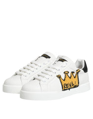 Dolce & Gabbana White Crown Patch Portofino Men Sneakers Shoes - EU39/US6 - Sneakers