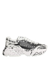 Dolce & Gabbana White Daymaster Graffiti Low Top Sneakers Shoes - EU40/US9.5