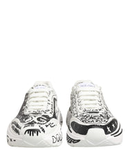 Dolce & Gabbana White Daymaster Graffiti Low Top Sneakers Shoes - EU40/US9.5