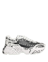Dolce & Gabbana White Daymaster Graffiti Low Top Sneakers Shoes - EU40/US9.5