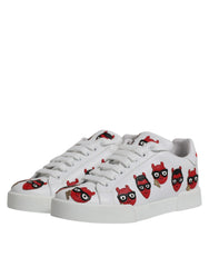 Dolce & Gabbana White Devil Face Portofino Sneakers Shoes - EU36/US6 - Sneakers