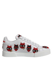 Dolce & Gabbana White Devil Face Portofino Sneakers Shoes - EU36/US6 - Sneakers