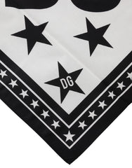 Dolce & Gabbana White DG Crown Print Square Foulard 52cm x 50.5cm Scarf