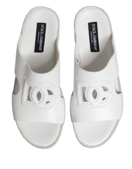 Σανδάλια Dolce & Gabbana λευκού χρώματος με σχέδιο DG - EU44/US11