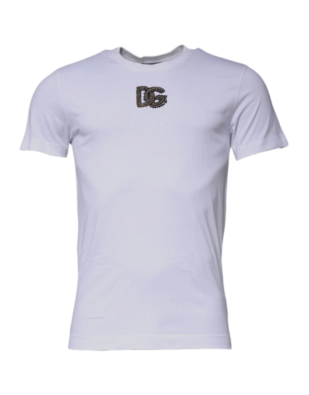 Dolce & Gabbana White DG Logo Cotton Crew Neck T-shirt - IT46 | S - T-Shirts