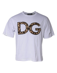 Dolce & Gabbana White DG Logo Cotton Shorts Sleeves T-shirt - IT52 | XL - T-Shirts