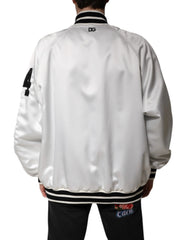 Dolce & Gabbana White DG Logo Polyester Jersey Bomber Jacket - IT50 | L - Bomber Jackets