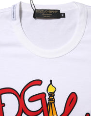Dolce & Gabbana White DG Loves Moscow Cotton Crew Neck T-shirt - IT42|M - T-Shirts