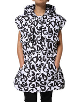 Dolce & Gabbana White DG Mania Hooded Sleeveless Puffer Jacket - IT42|M - Puffer Jackets