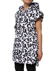 Dolce & Gabbana White DG Mania Hooded Sleeveless Puffer Jacket - IT42|M - Puffer Jackets