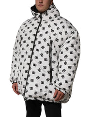 Dolce & Gabbana White DG Monogram Hooded Puffer Jacket - IT52 | XL - Puffer Jackets