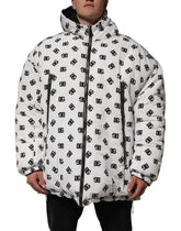 Dolce & Gabbana White DG Monogram Hooded Puffer Jacket - IT52 | XL - Puffer Jackets