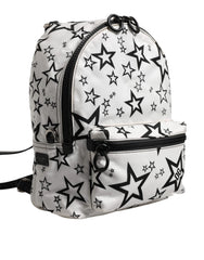 Dolce & Gabbana White DG Stars Print Nylon Travel Backpack Bag - Backpacks