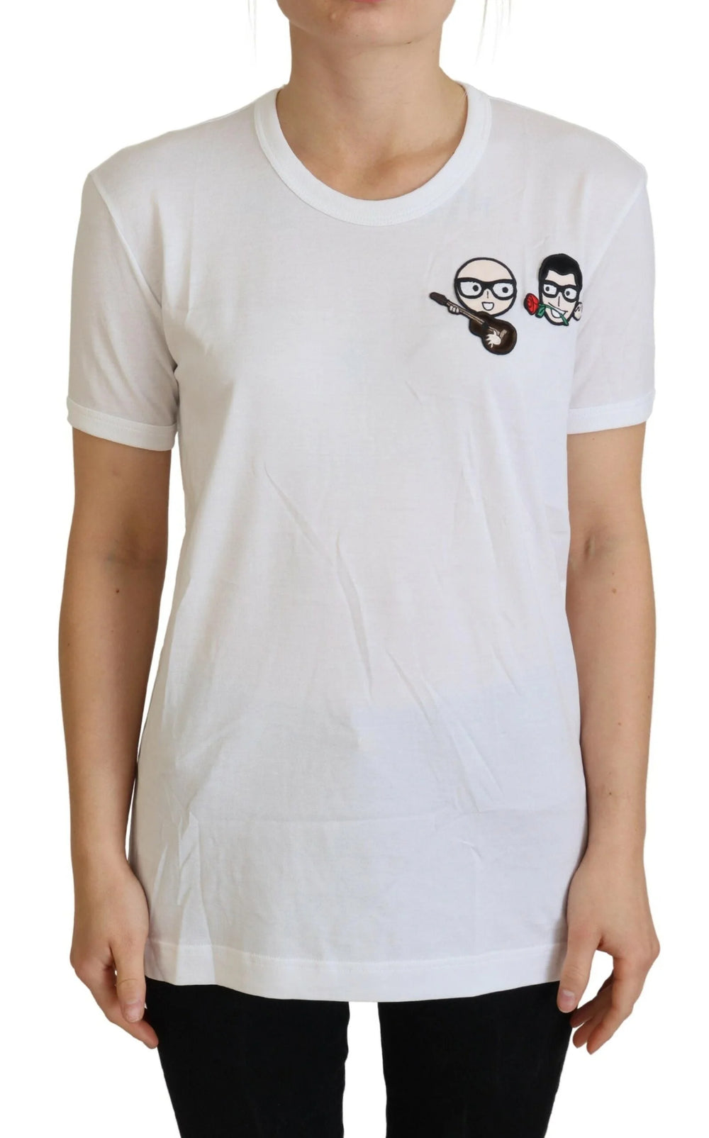 Dolce & Gabbana White #dgfamily Crewneck Cotton T-shirt - IT38|XS - T-Shirts