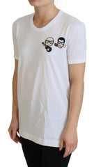 Dolce & Gabbana White #dgfamily Crewneck Cotton T-shirt - IT38|XS - T-Shirts