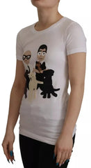 Dolce & Gabbana White #DGFamily Patch Top Cotton T-shirt - IT36|XXS - T-Shirts