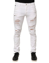 Dolce & Gabbana White Distressed Ripped Denim Trouser Jeans - IT48 | M - Jeans