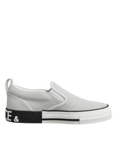 Dolce & Gabbana White Dotted Leather Slip On Men Sneakers Shoes - EU39/US6 - Sneakers