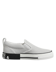 Dolce & Gabbana White Dotted Leather Slip On Men Sneakers Shoes - EU39/US6 - Sneakers