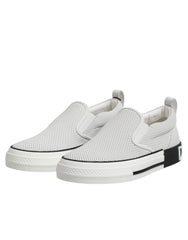 Dolce & Gabbana White Dotted Leather Slip On Men Sneakers Shoes - EU39/US6 - Sneakers