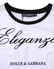 Dolce & Gabbana White Eleganza Cotton Crew Neck Tee T-shirt