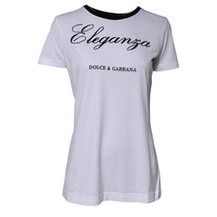 Dolce & Gabbana White Eleganza Cotton Crew Neck Tee T-shirt