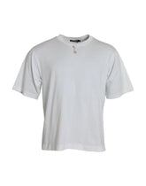 Dolce & Gabbana White Embellished Cotton Crew Neck T-shirt - T-Shirts