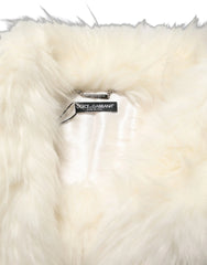 Dolce & Gabbana White Faux Fur Long Sleeves Coat Jacket - IT40|S