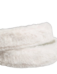 Dolce & Gabbana White Fleece Silver DG Logo Metal Buckle Belt - 90 cm / 36 Inches
